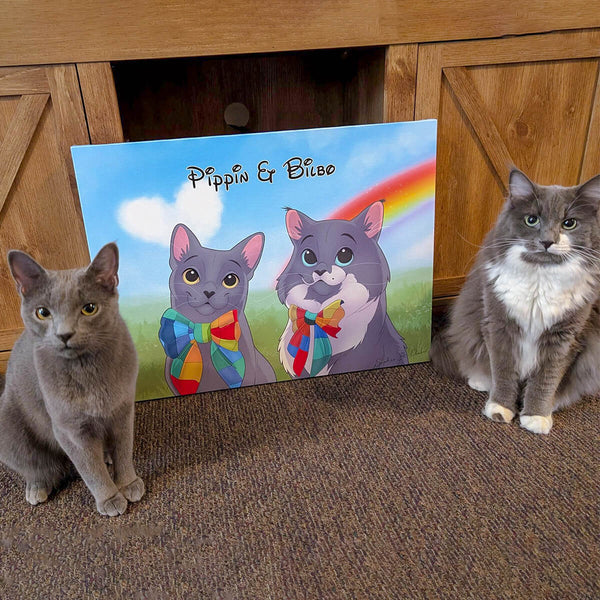 Custom Cartoon Art Wrapped Pet Canvas (7298716860512)