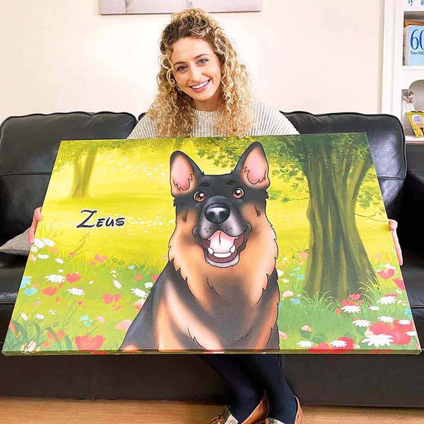 Custom Cartoon Art Wrapped Pet Canvas (7298716860512)