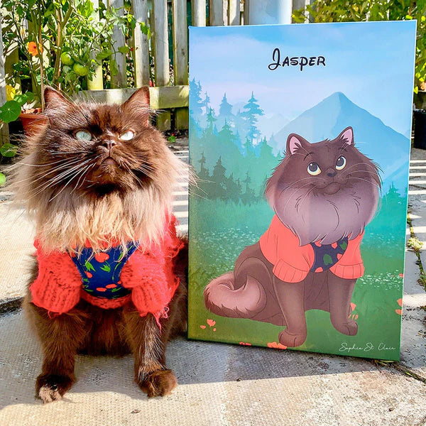 Custom Cartoon Art Wrapped Pet Canvas (7298716860512)