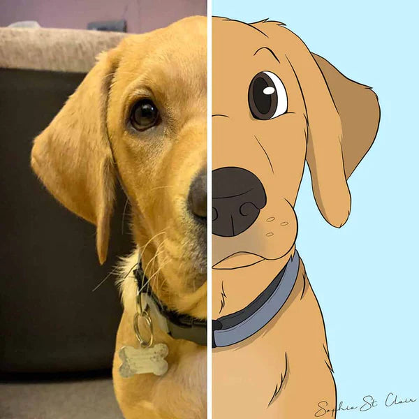 Custom Cartoon Art Wrapped Pet Canvas (7298716860512)