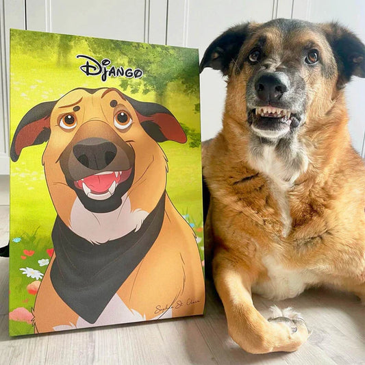 Custom Cartoon Art Wrapped Pet Canvas (7298716860512) (7302727762016)