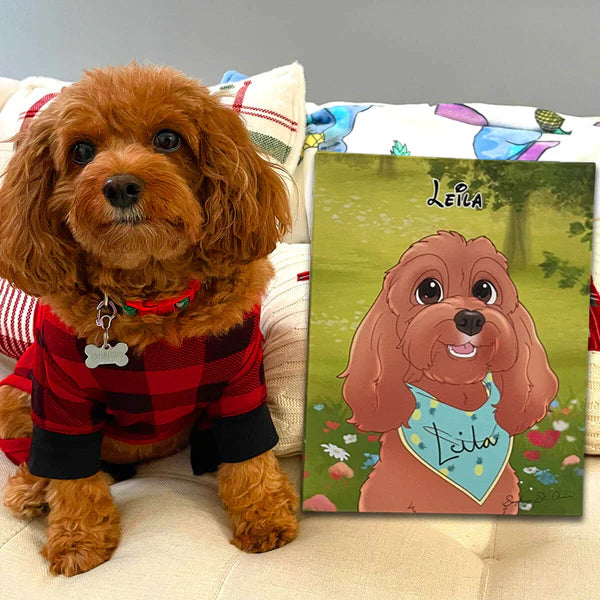 Custom Cartoon Art Wrapped Pet Canvas (7298716860512)