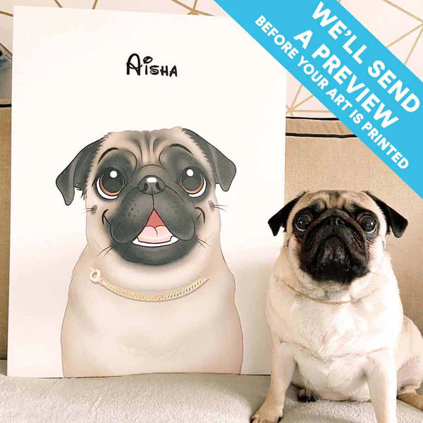 Custom Cartoon Art Wrapped Pet Canvas (7298716860512)