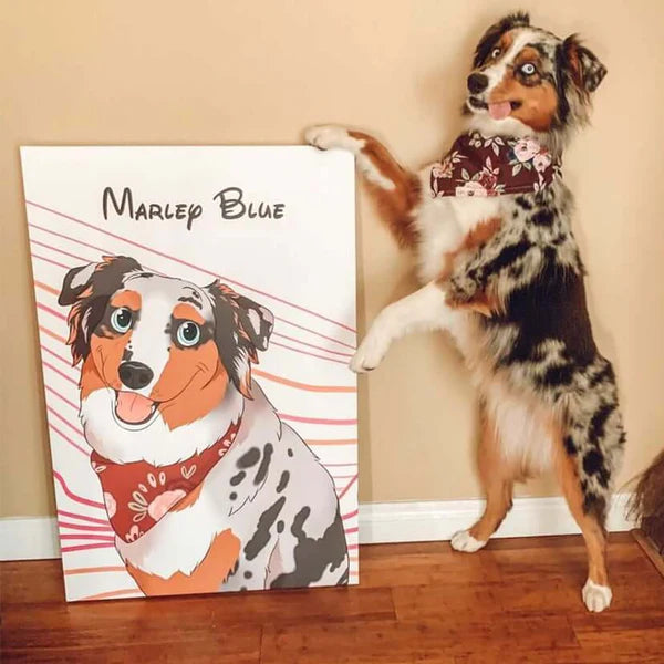 Custom Cartoon Art Wrapped Pet Canvas (7298716860512)