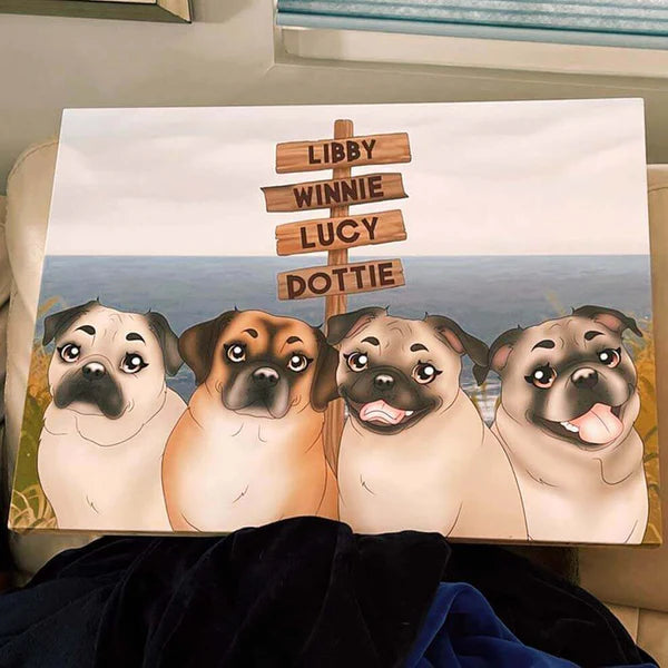 Custom Cartoon Art Wrapped Pet Canvas (7298716860512)