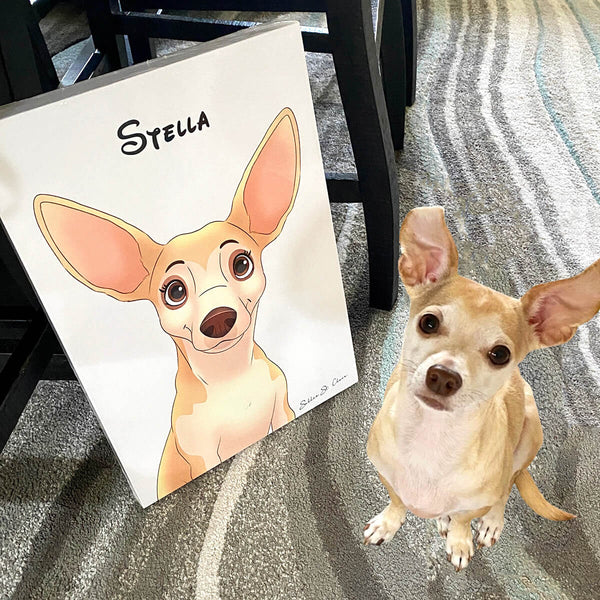 Custom Cartoon Art Wrapped Pet Canvas (7298716860512)