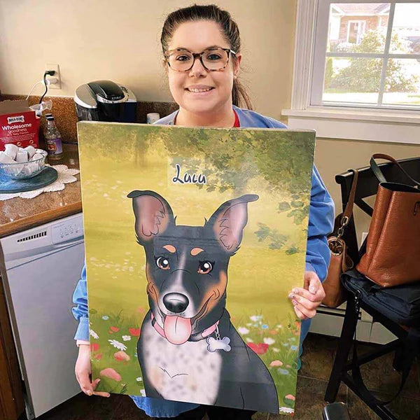 Custom Cartoon Art Wrapped Pet Canvas (7298716860512)