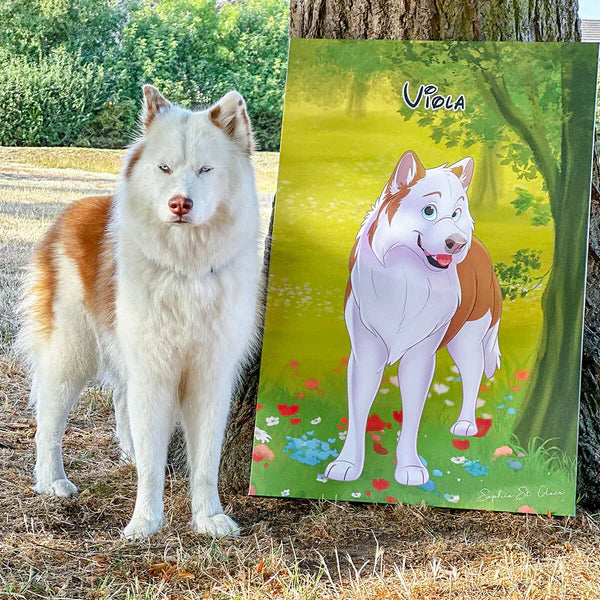 Custom Cartoon Art Wrapped Pet Canvas (7298716860512)